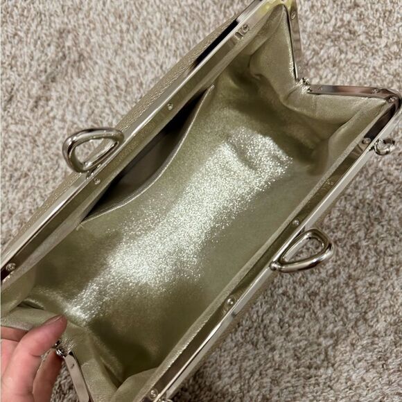 Gold Togo Cowhide Calfskin Handmade “Bow” Shaped Kisslock Baguette Bag/Crossbody - Picture 16 of 16